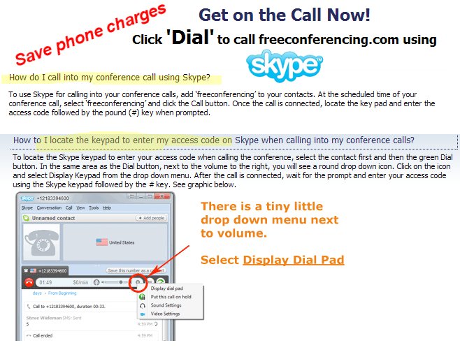 Skype Calling Instructions